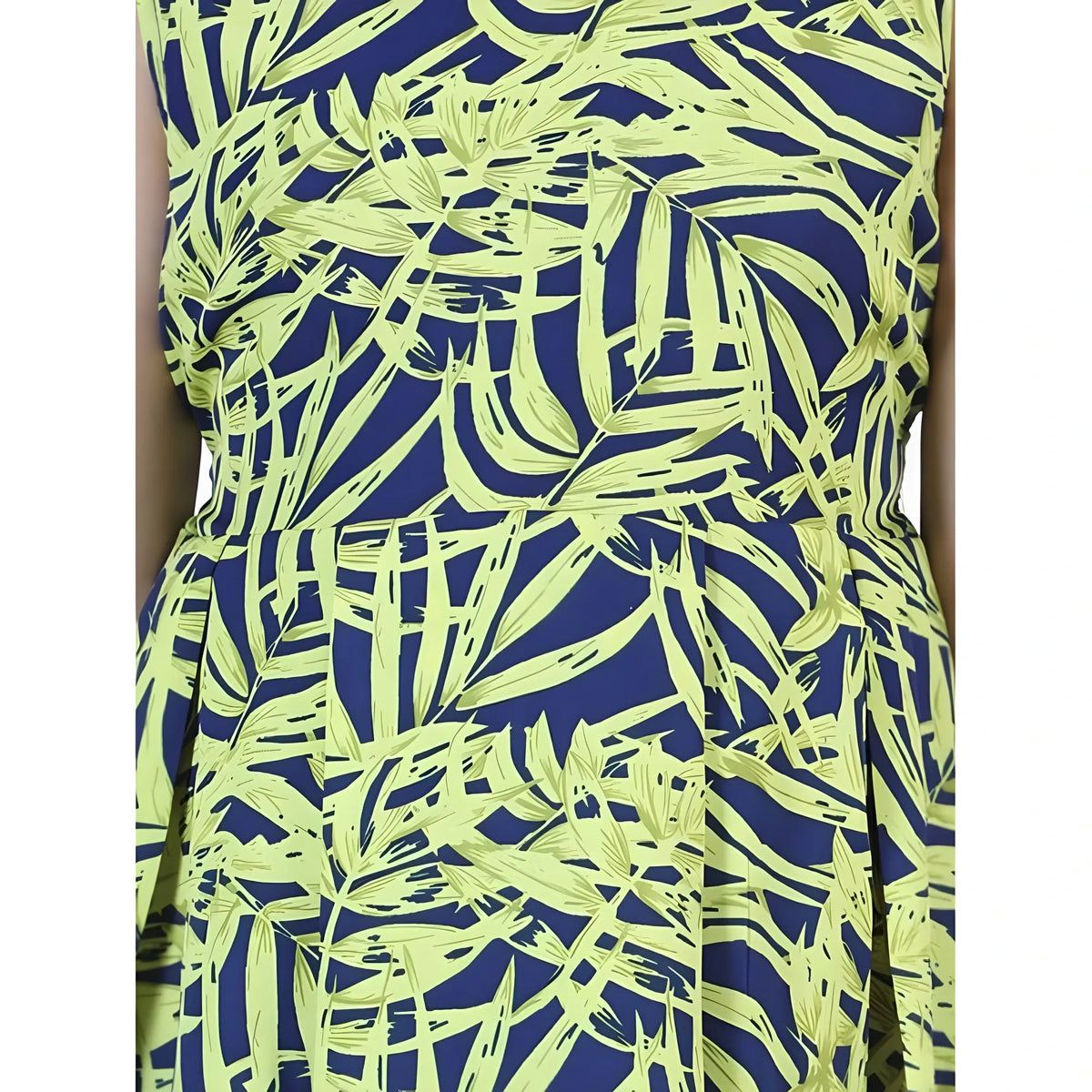 Girl's Polyester Crepe & Net Printed Sleeveless Dress (yellow Blue) | Kids Signature Collection