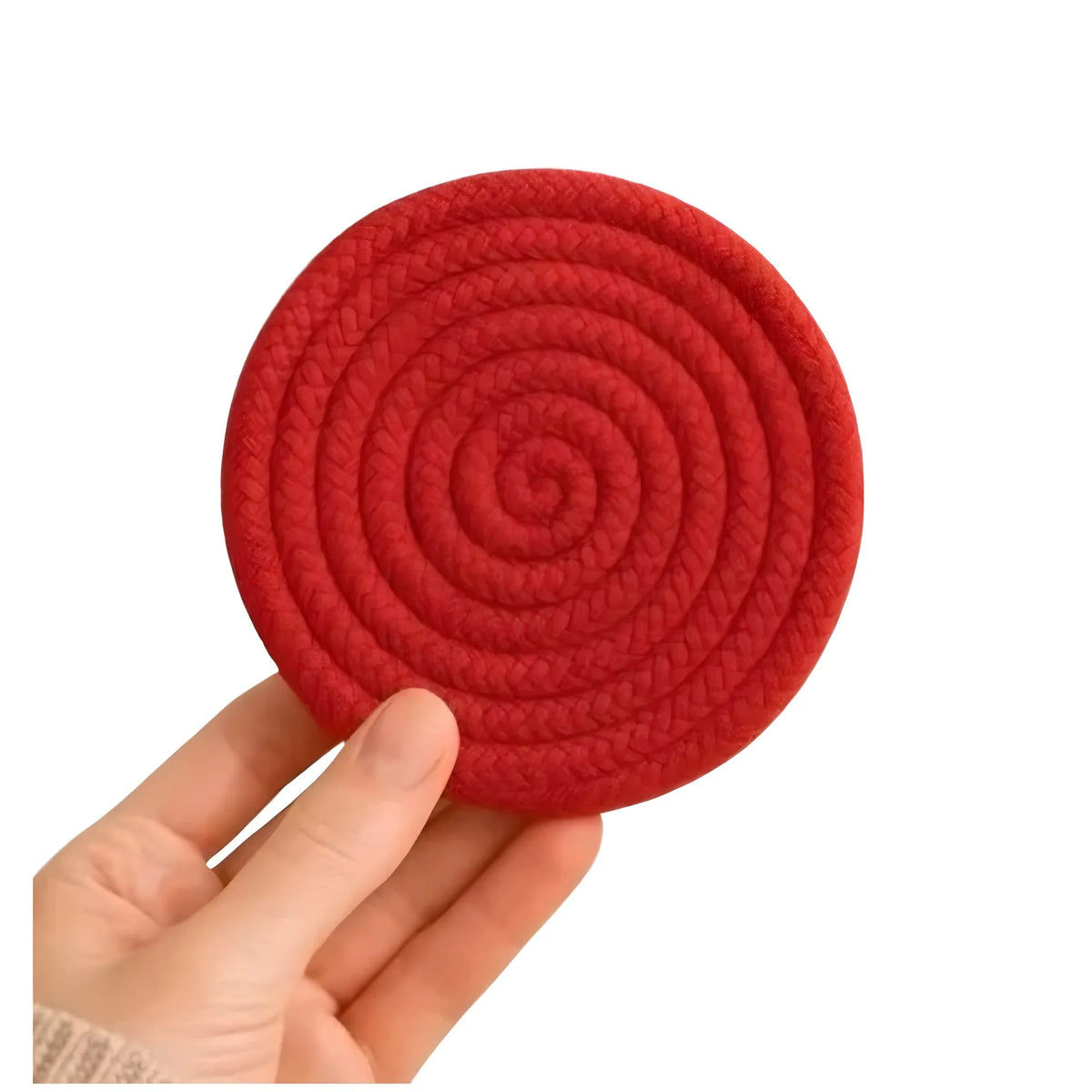 Cotton Rope Drink Coasters 6 Pcs Set (Red)