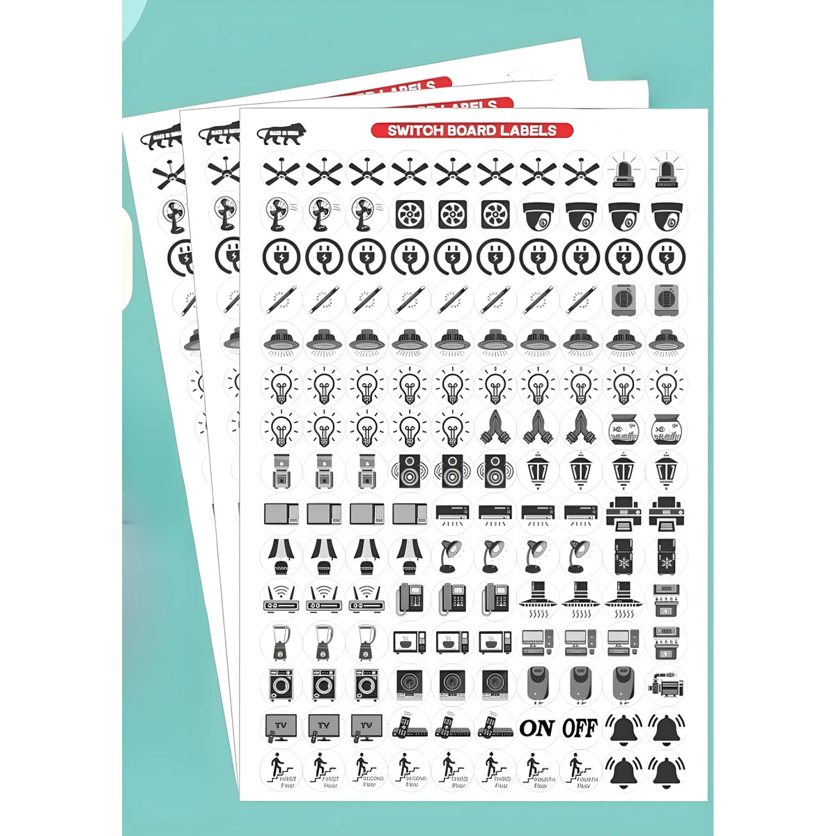Pack of 2 Switch Board Sticker (Black)