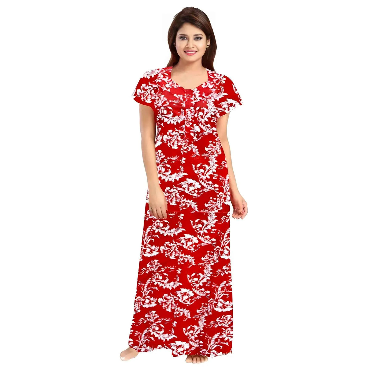 Zehra Cotton Printed Maxi Nighty