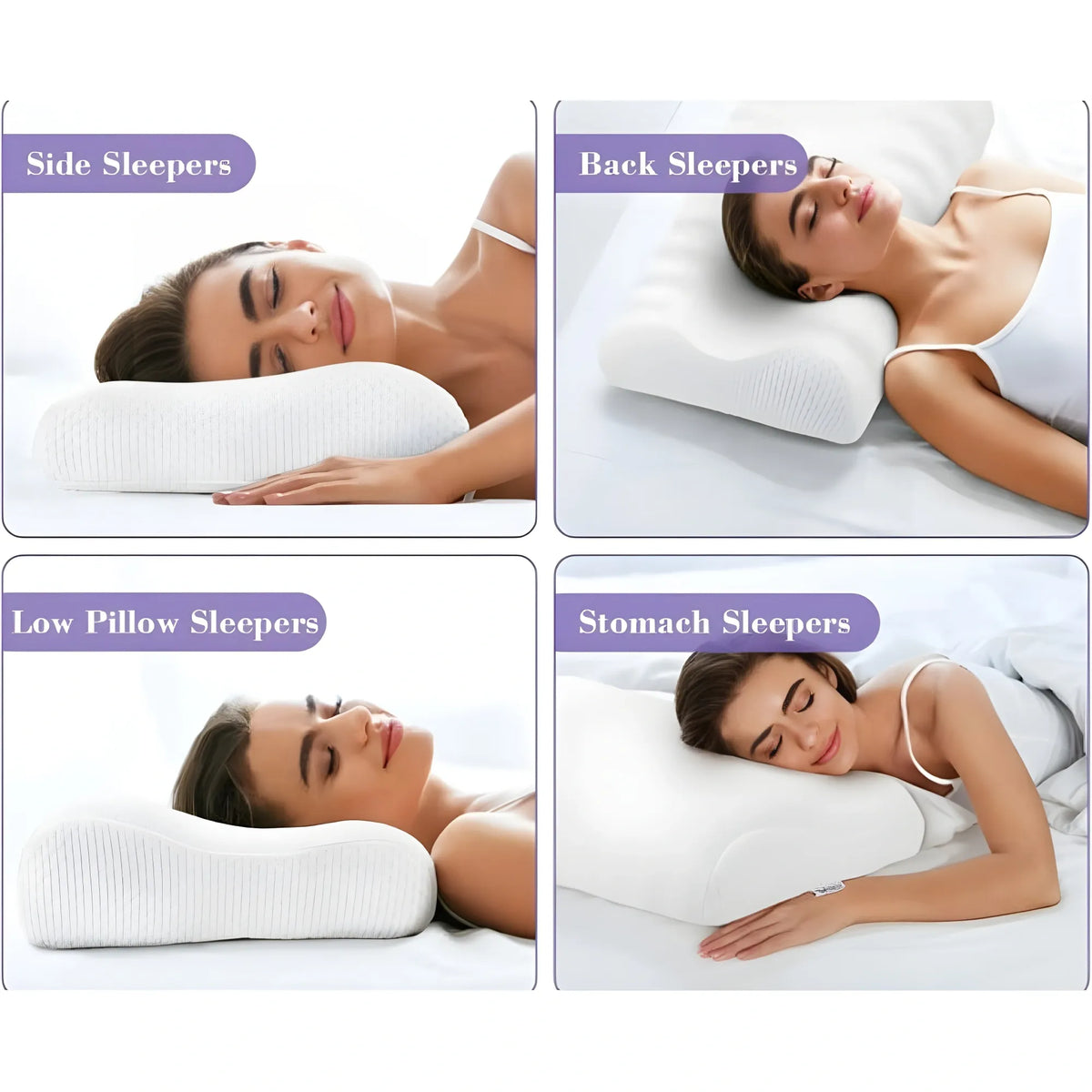 Memory Foam Orthopedic Neck Pillow (White)