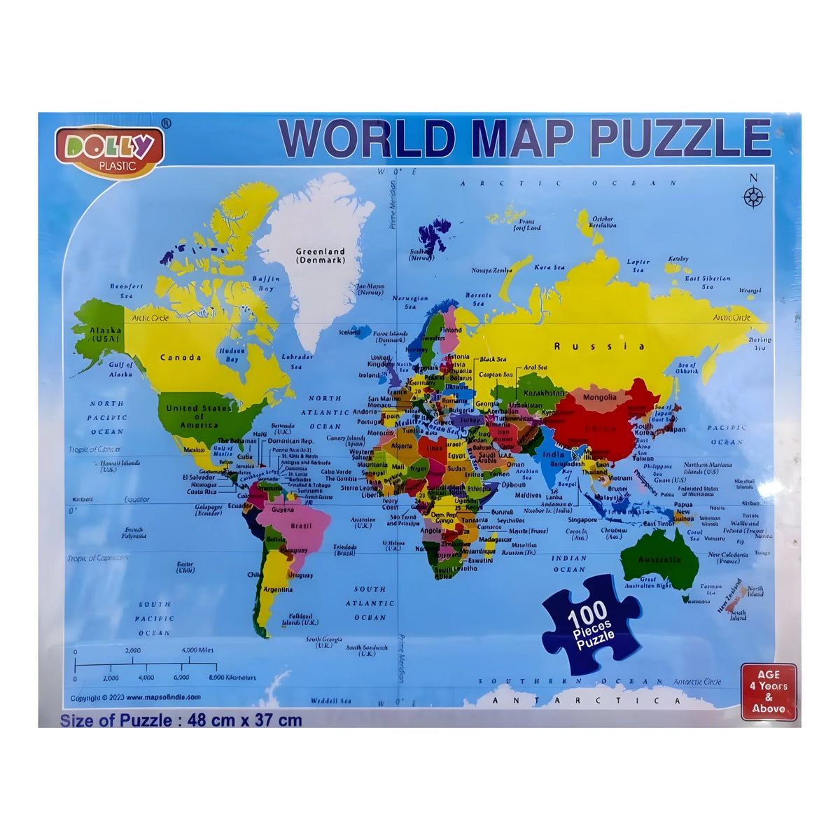World Map Puzzle | Cardboard | Educational Toys | 3+ Years