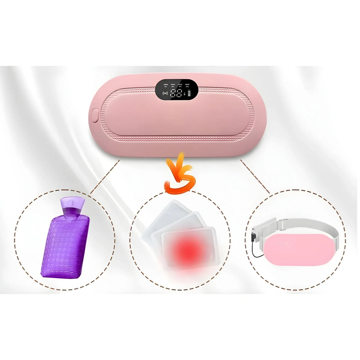 Menstrual Heating Pad Massager (Pink)