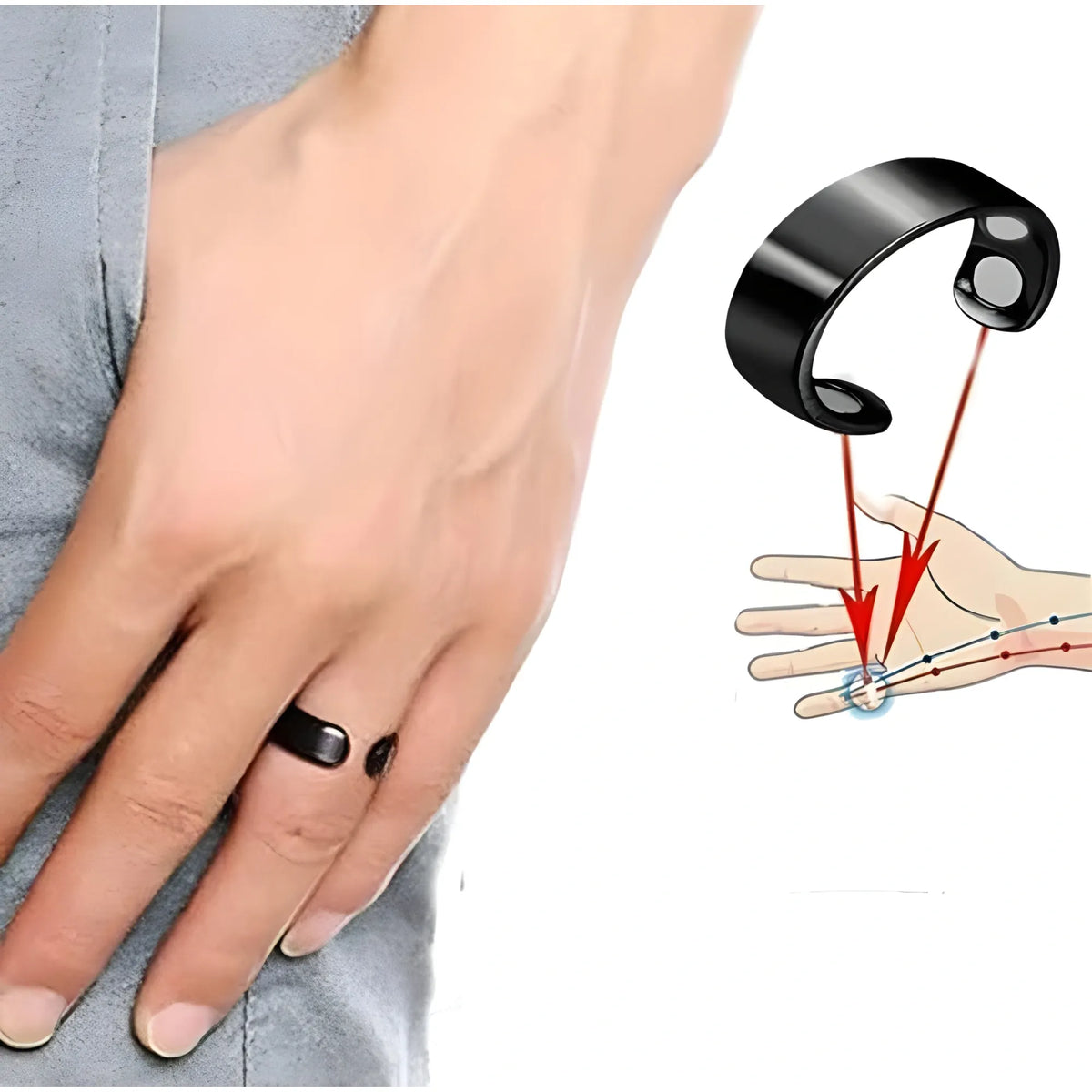 Pack of 2 Beauty Therapy Blood Sugar Control Ring (Black)