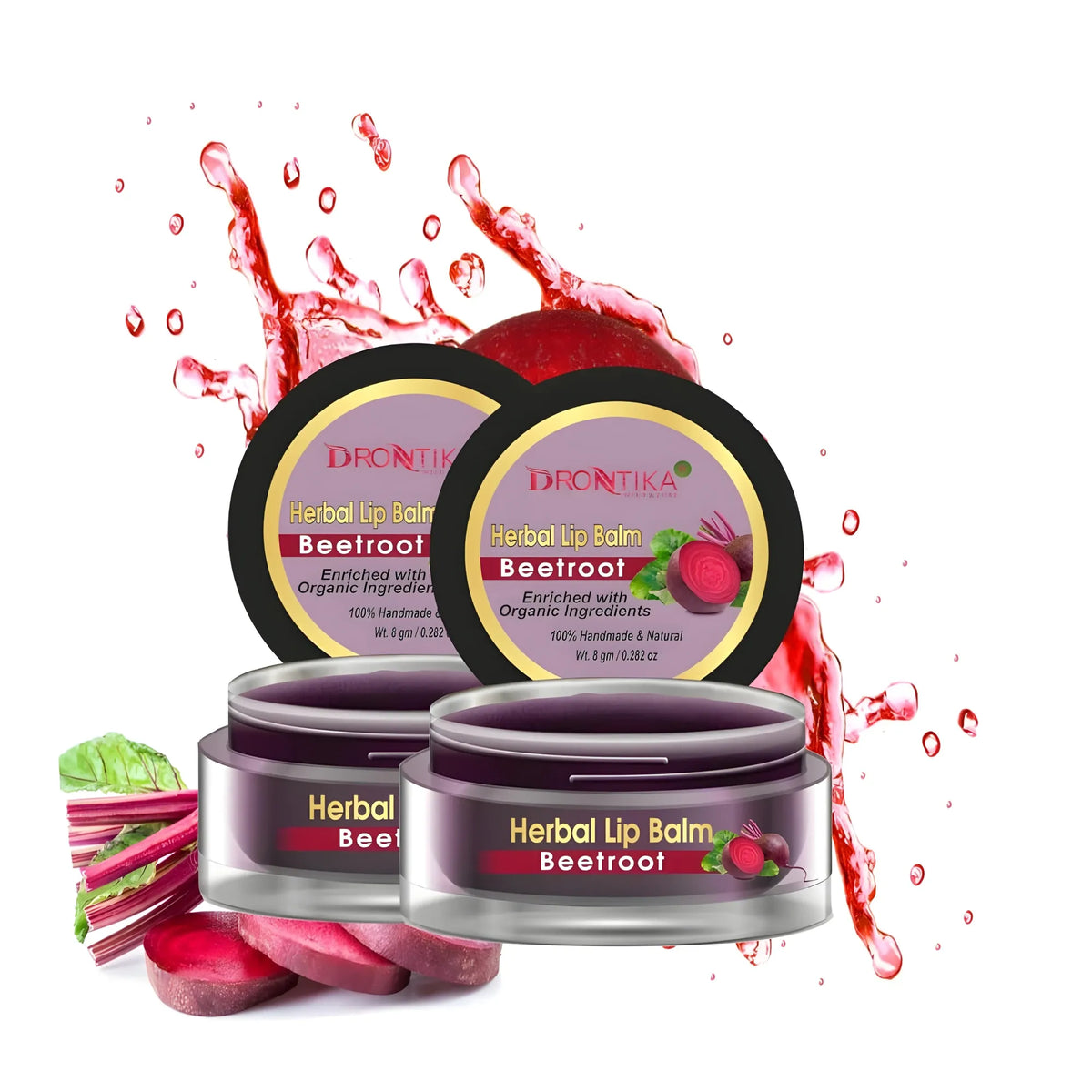 Unisex Herbal Dark And Chapped Lips Beetroot Lip Balm Pack Of 2 (20gm)