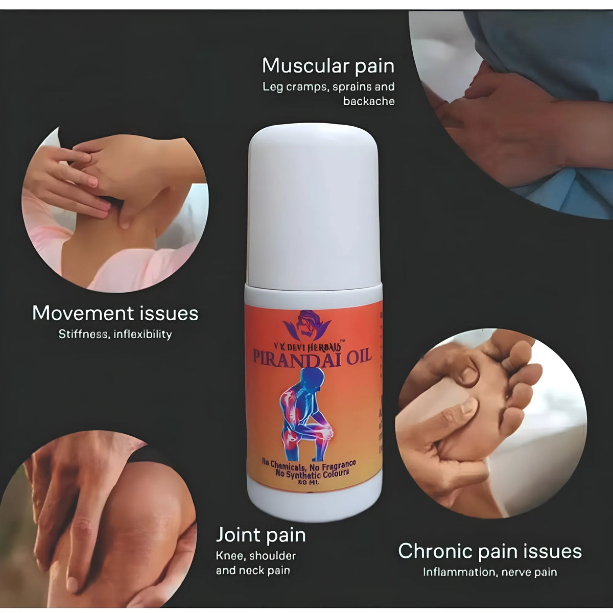 Devi Herbal Pirandai Pain Relief 50 ML Oil - Natural, Chemical-Free Oil