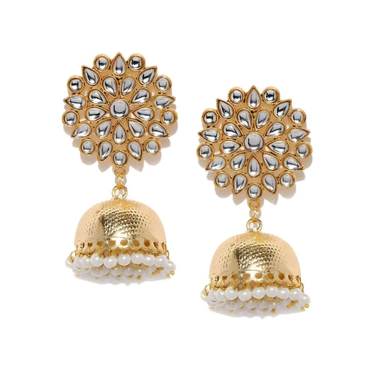Women's Rose Gold Plated Alloy Earrings (White)