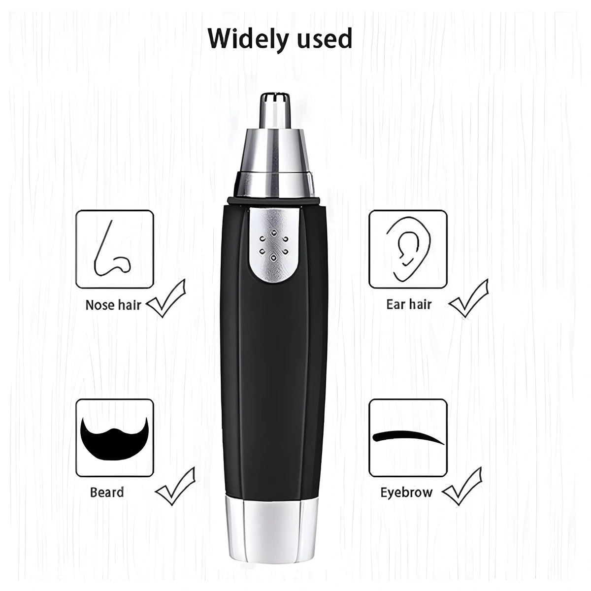 Pack of 2 Nose & Ear Hair Trimmer (Black)