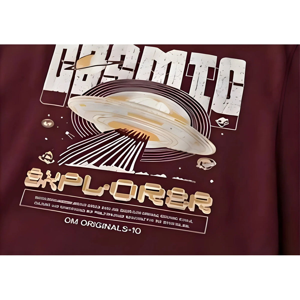 Men's Cotton Blend Printed Oversized Round Neck Half Sleeve T-Shirt (Maroon)