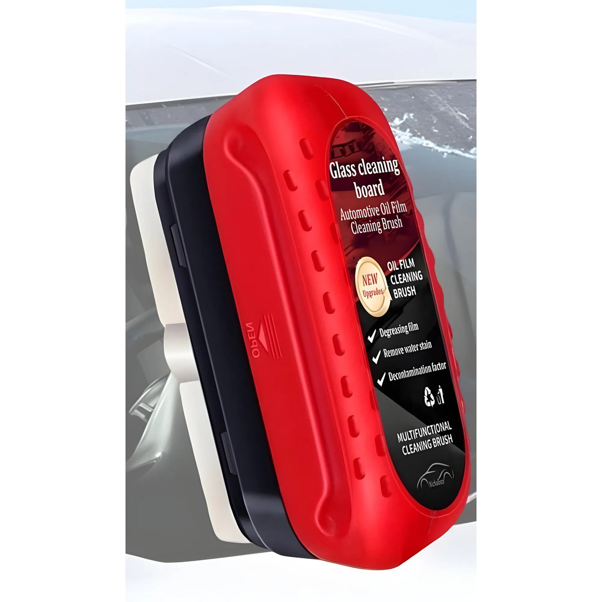 Pack of 2 Automotive Oil Film Cleaning Brush (Red-Black)