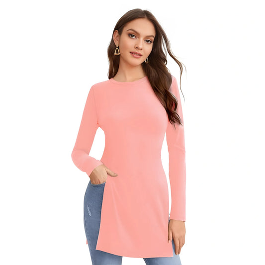 Women's Western Wear Hosiery T Shirts (Peach)