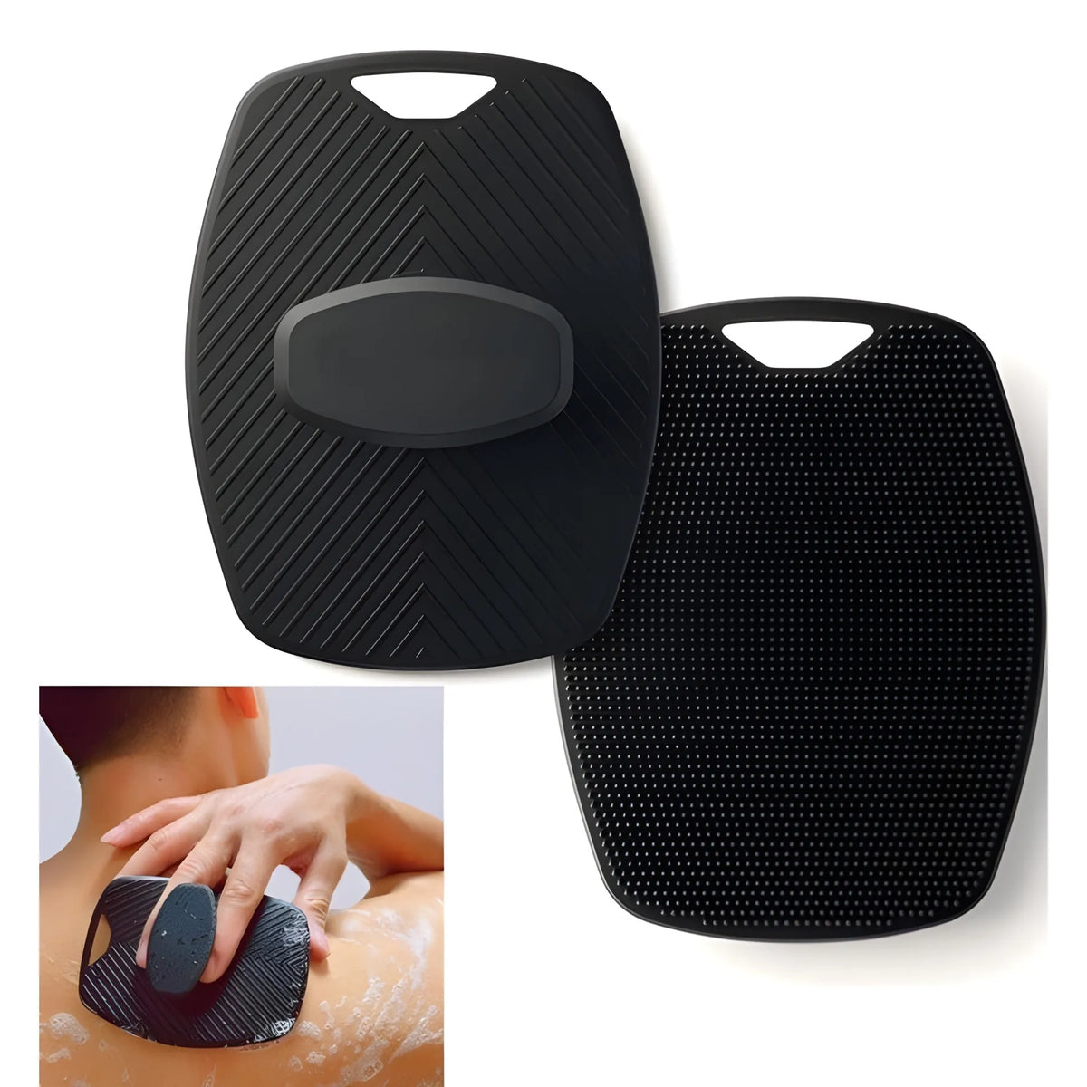 Silicone Body Scrubber Bath Brush (Black)