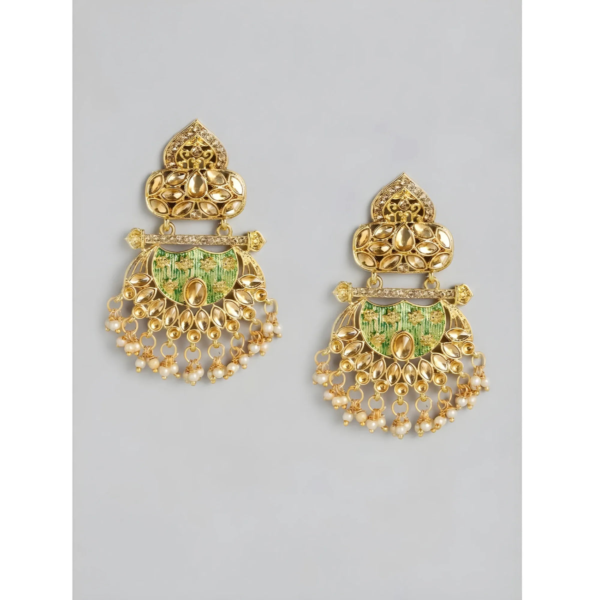 Women's Rose Gold Plated Alloy Earrings (Gold)
