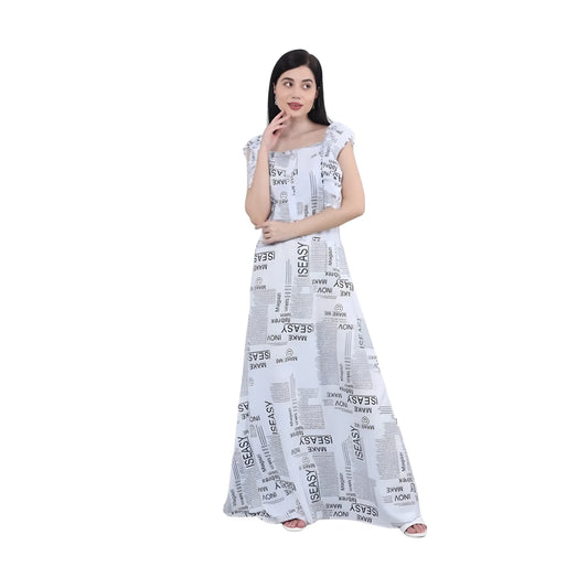 Women's Casual Crepe Sleeveless Dress (White)