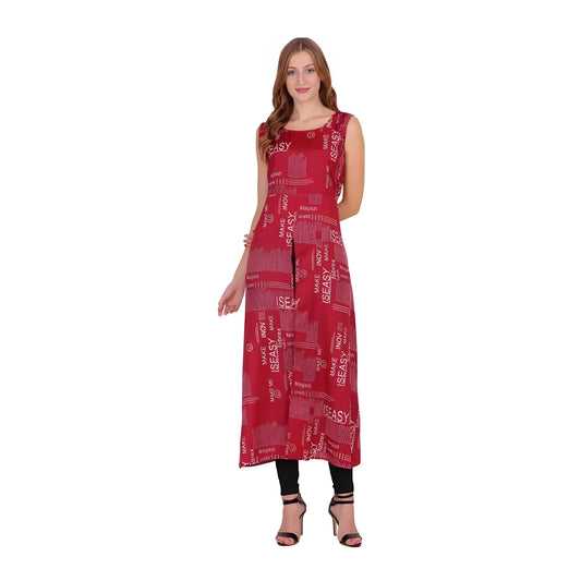 Mireya Casual Crepe Sleeveless Slit Dress