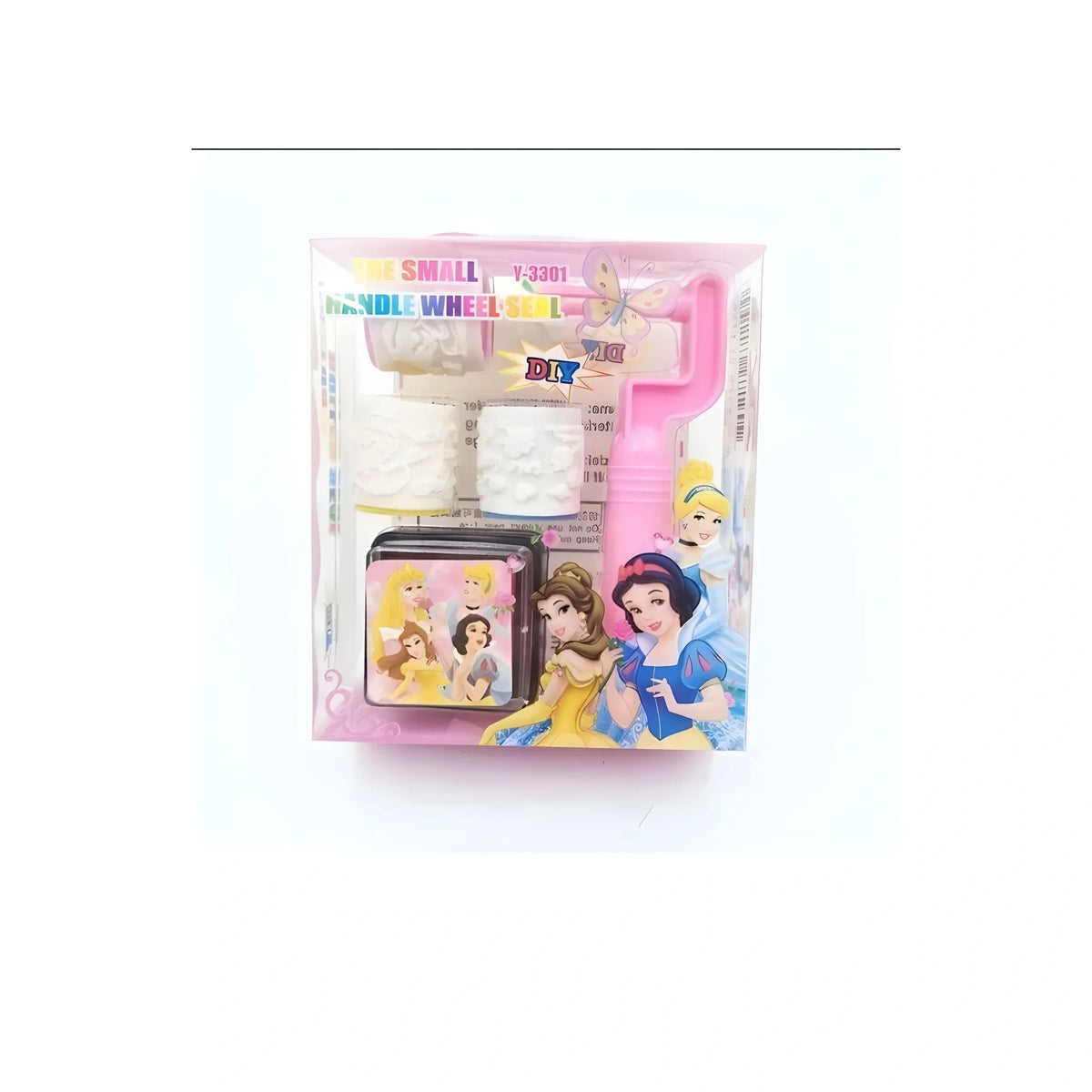 Pack Of_2 Roller Seal Stamp with Ink pad For DIY Kids Handle Rubber Stamp | Plastic | Stationery | 3+ Years