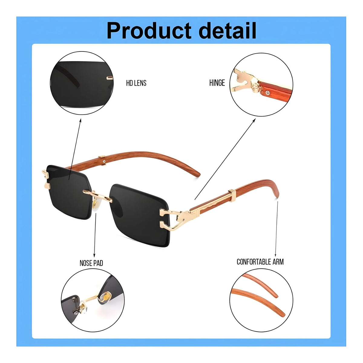 Classic Unisex UV400 Protection Sunglasses (Black)