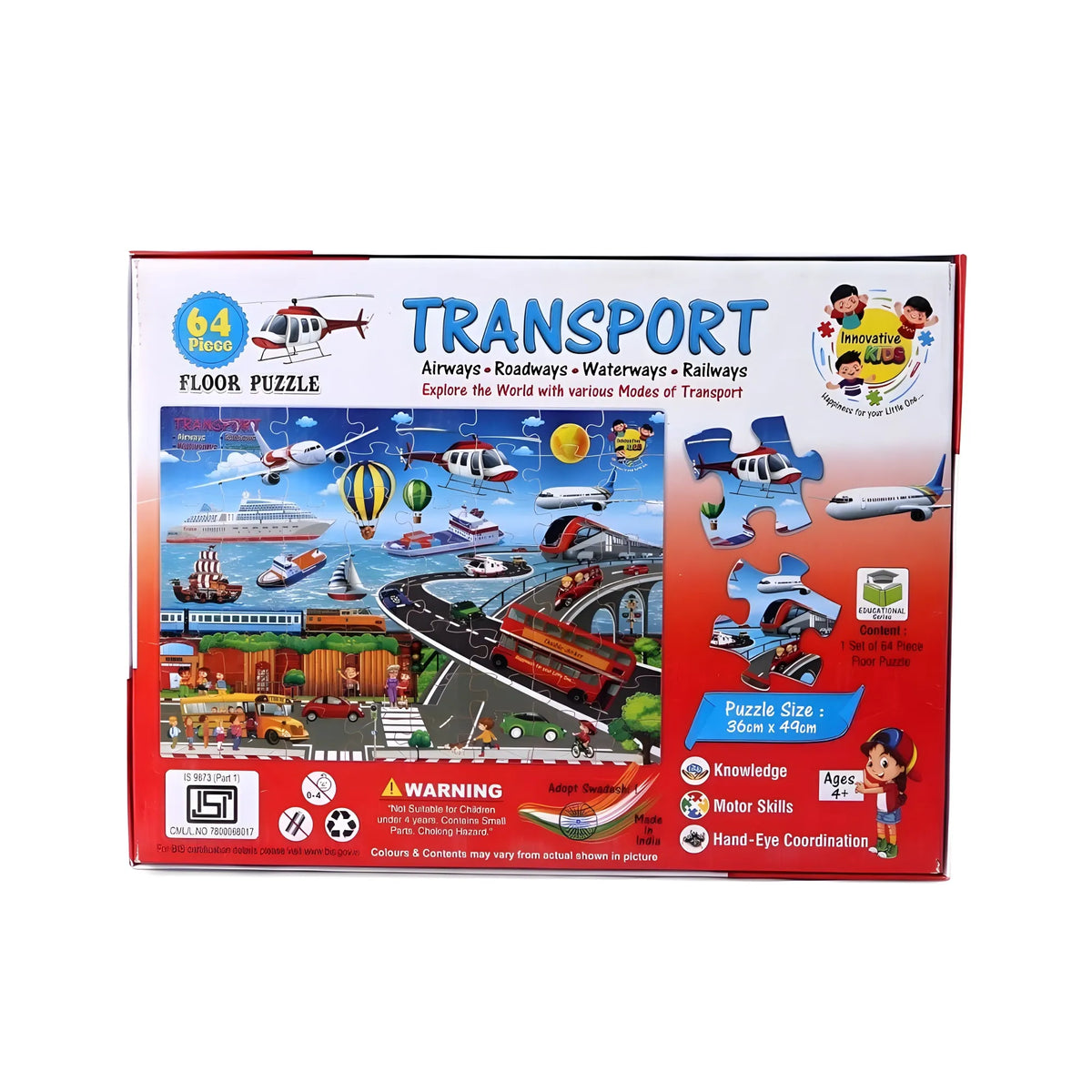 64_Pcs Set Transport Puzzle | Cardboard | Educational Toys | 4+ Years