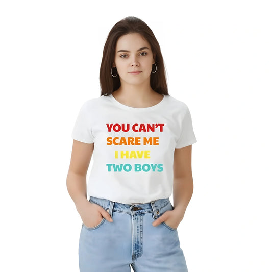 Women's Polyester Solid Printed Round Neck Half Sleeve T-shirt (White)