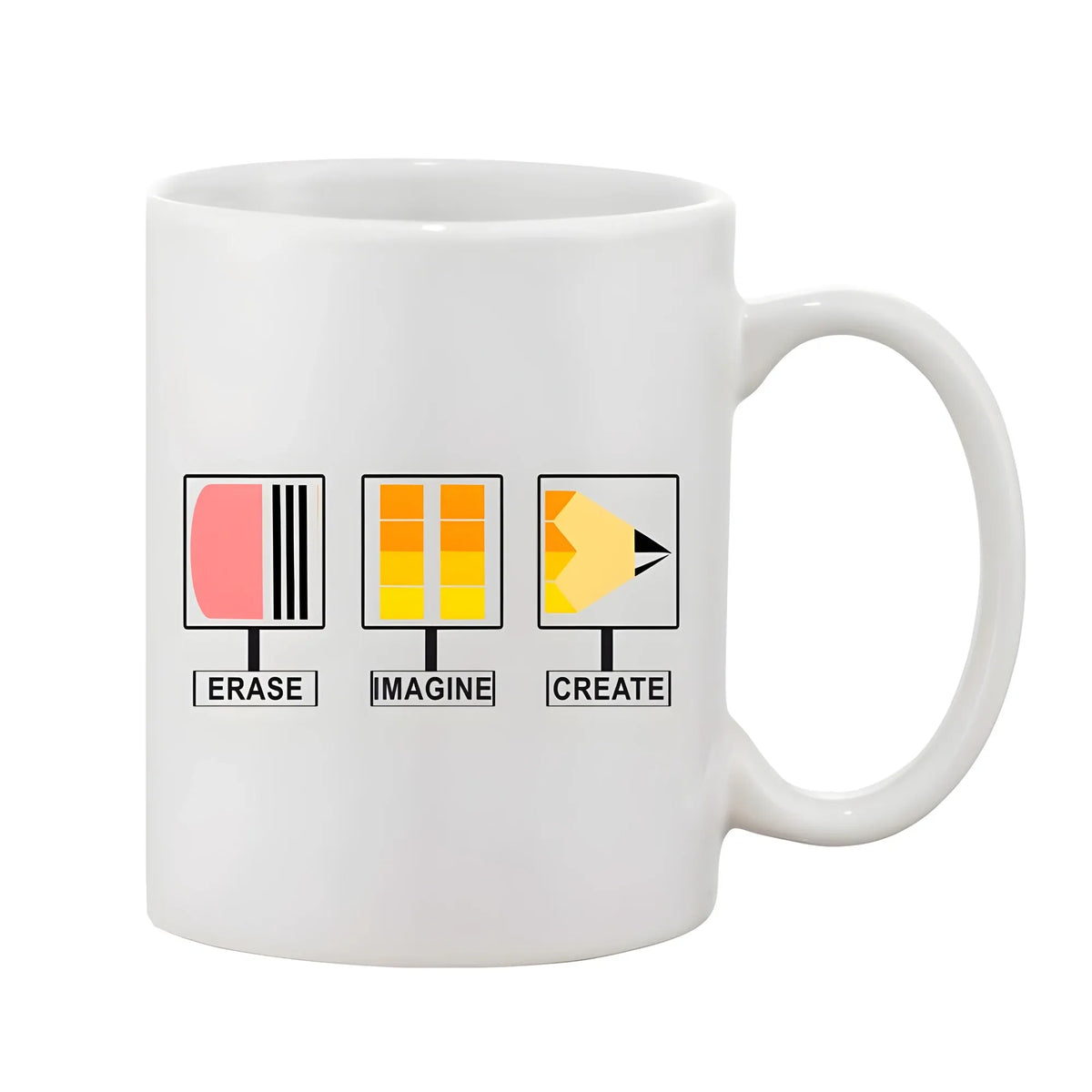 Printed Ceramic Coffee Mug - 1 Pieces, White, 11oz