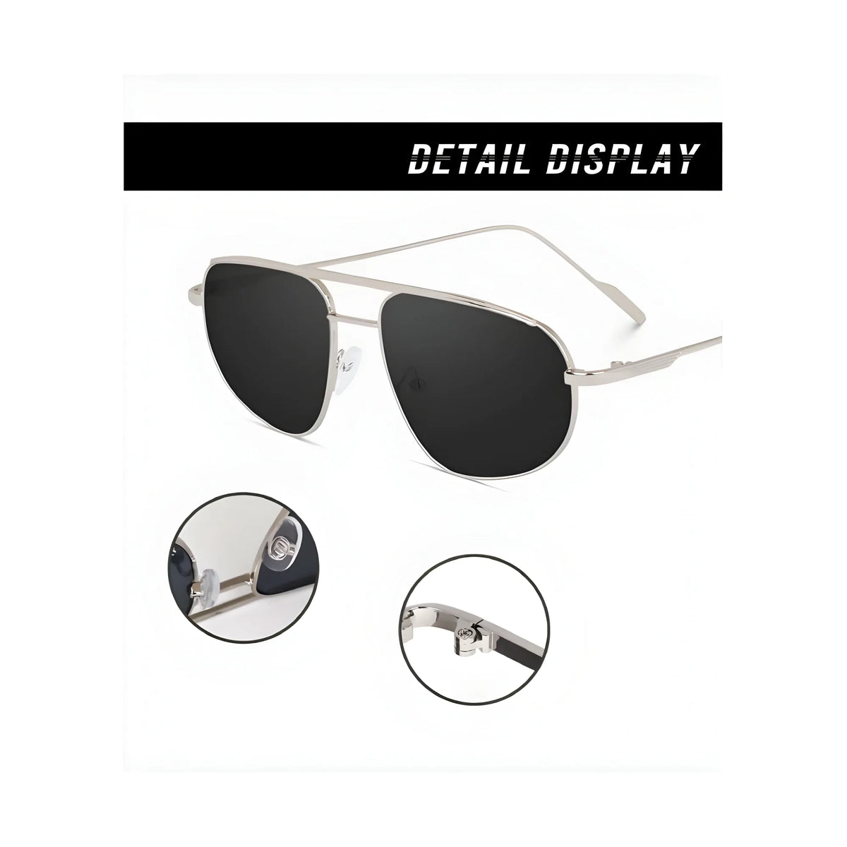 Classic Unisex UV400 Protection Sunglasses (Silver)