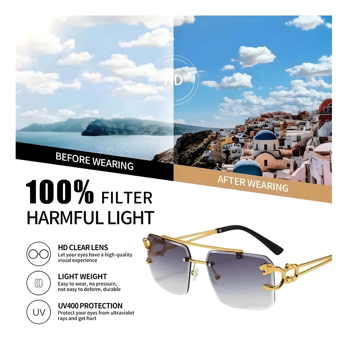 Classic Unisex UV400 Protection Sunglasses (MultiColor)