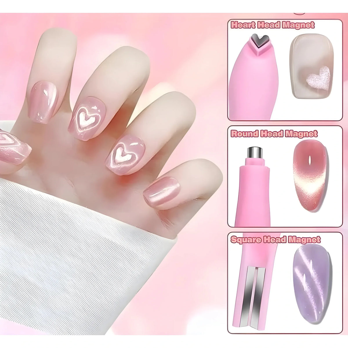 Plastic Solid Magnetic Nail Art Pen Set (Multicolor)