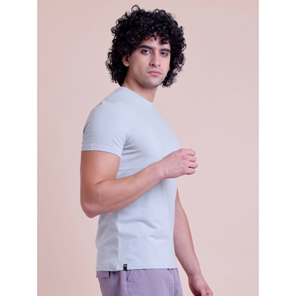 Men's Casual Cotton Solid Half Sleeve Round Neck T Shirt (grey) | Men Signature Collection