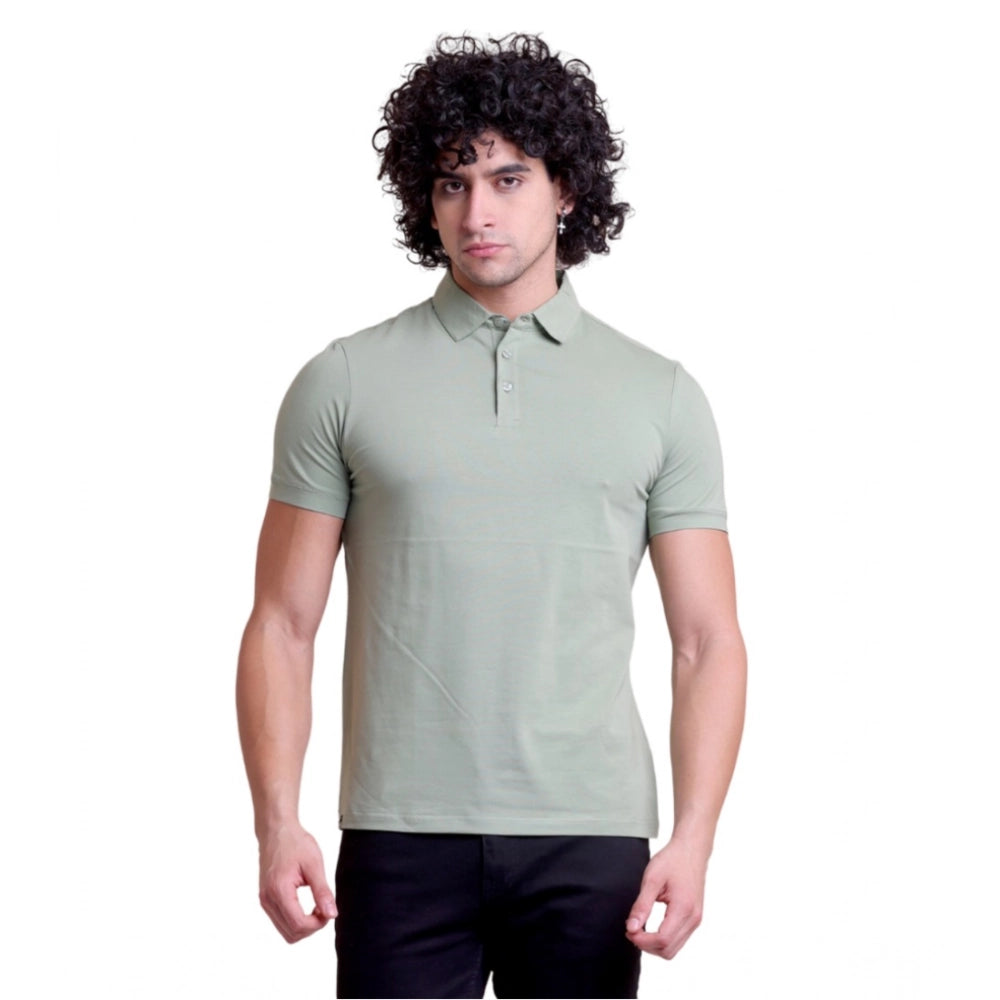 Men's Casual Cotton Solid Half Sleeve Polo Neck T Shirt (newsage) | Men Signature Collection