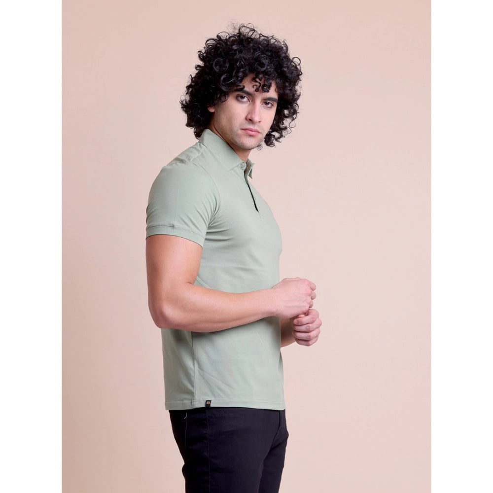 Men's Casual Cotton Solid Half Sleeve Polo Neck T Shirt (newsage) | Men Signature Collection