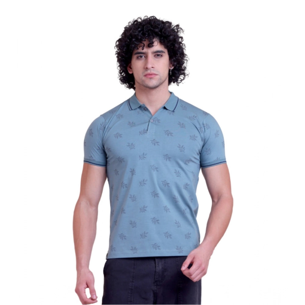 Men's Casual Cotton Printed Half Sleeve Round Neck T Shirt (green) | Men Signature Collection