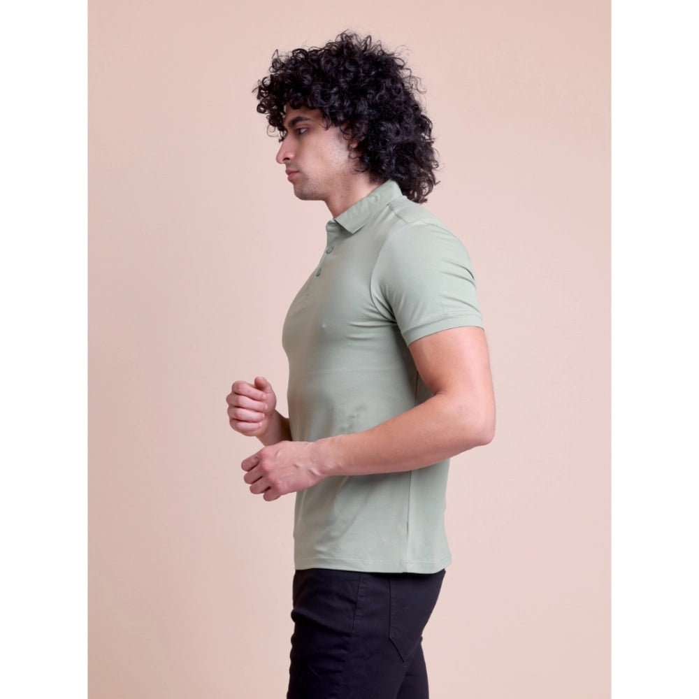 Men's Casual Cotton Solid Half Sleeve Polo Neck T Shirt (newsage) | Men Signature Collection