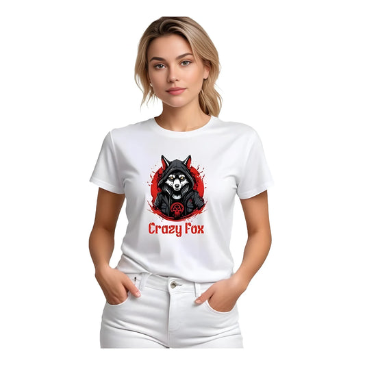 Women's Polyester Solid Printed Round Neck Half Sleeve T-shirt (White)