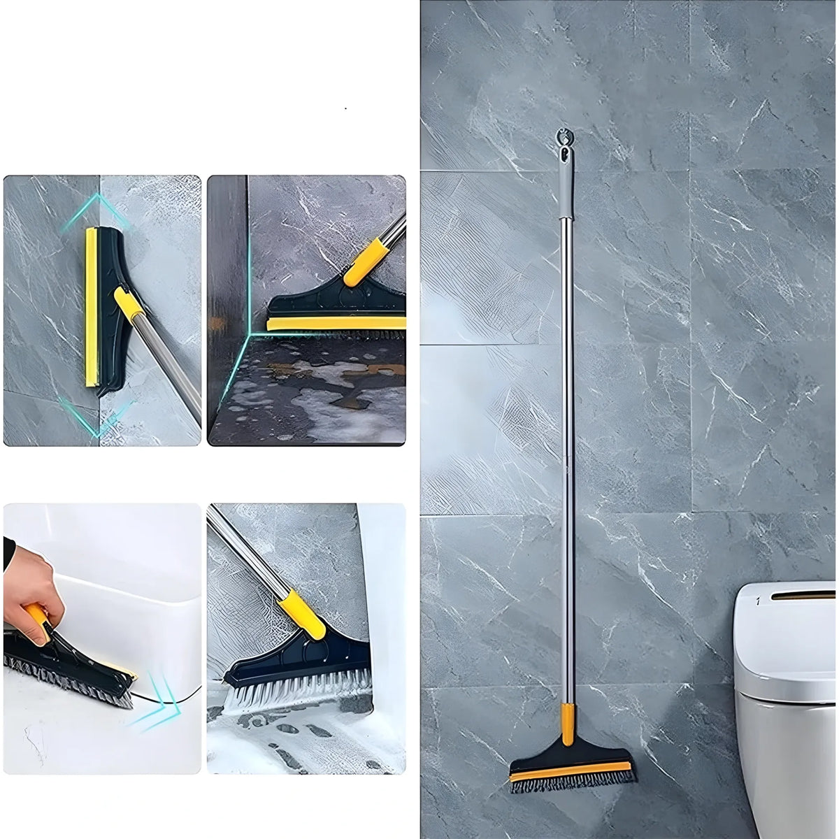 '- 2 in 1 Scrape Floor Scrubbing Brush (Multicolor)