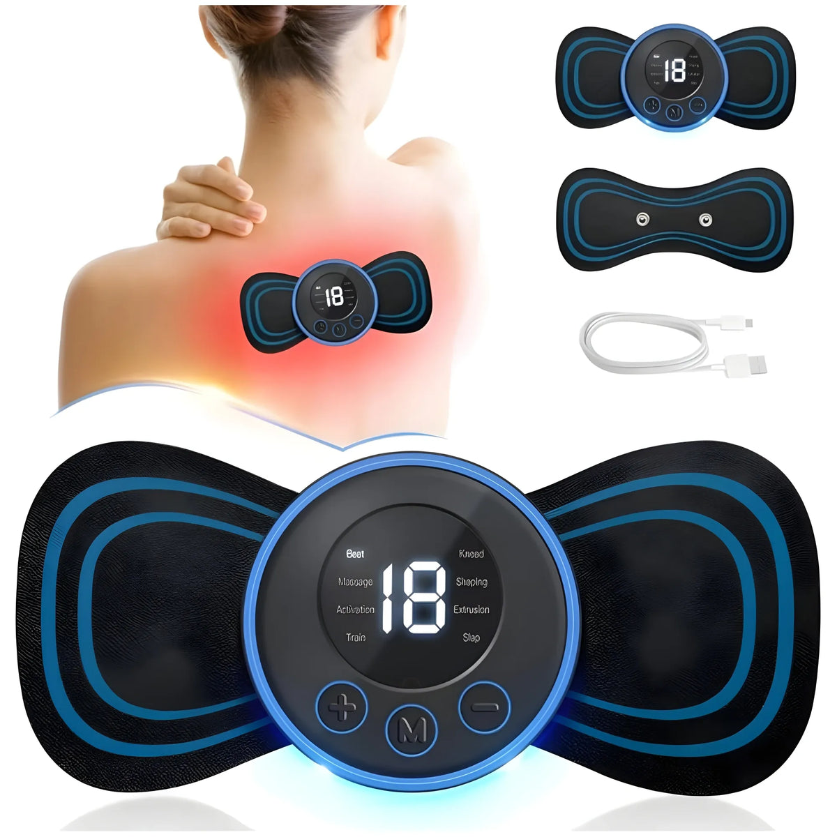 Pack of 2 Butterfly Massager (Black)