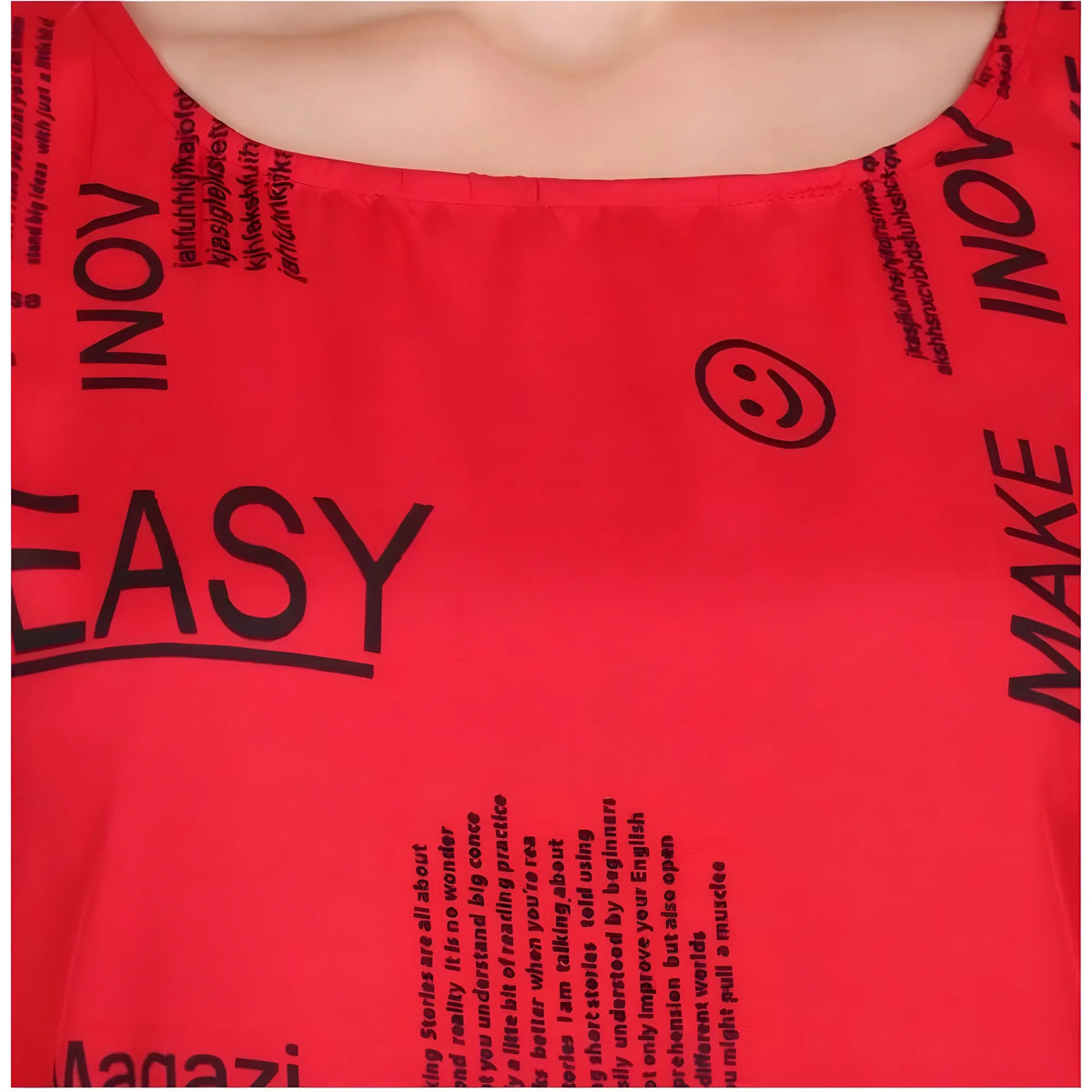Women's Casual Crepe Sleeveless Slit Dress (Red)