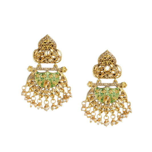Women's Rose Gold Plated Alloy Earrings (Gold)