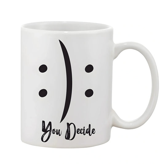 Printed Ceramic Coffee Mug - 1 Pieces, White, 11oz