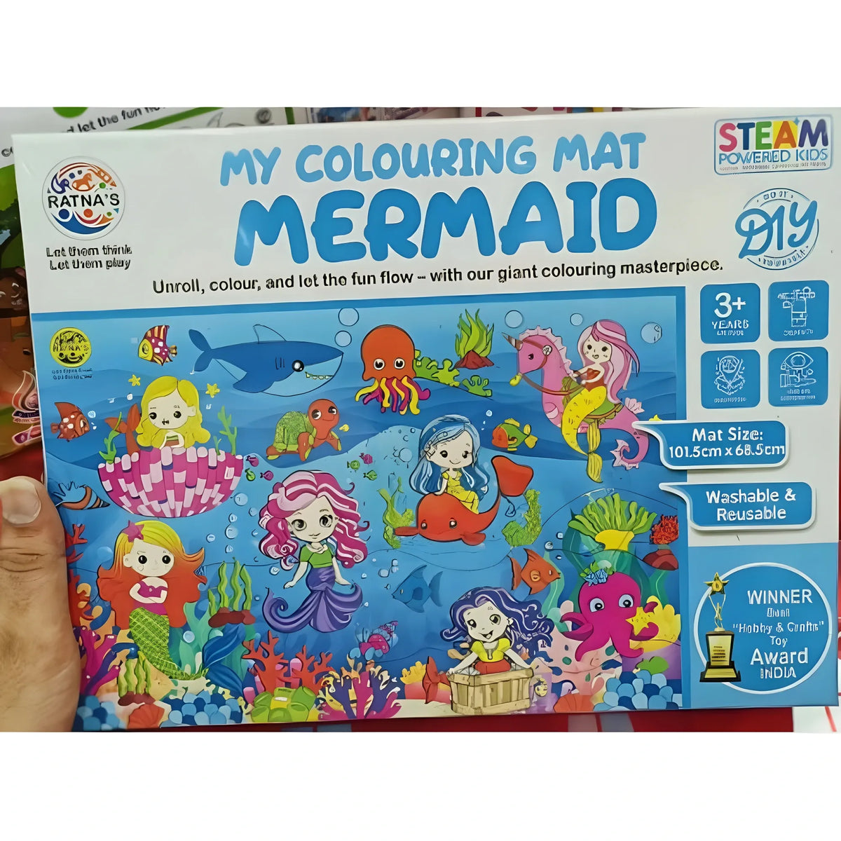 Mermaid Printed Colouring Mat | Canvas | Educational Toys | 3+ Years