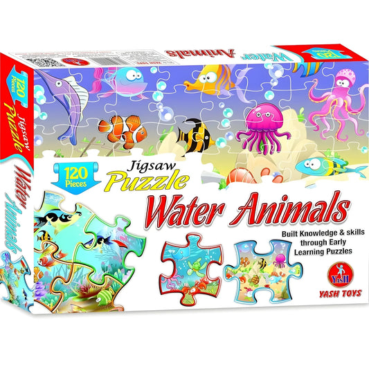 120_Pcs Jigsaw Puzzle Water Animals Set | Cardboard | Educational Toys | 4+ Years