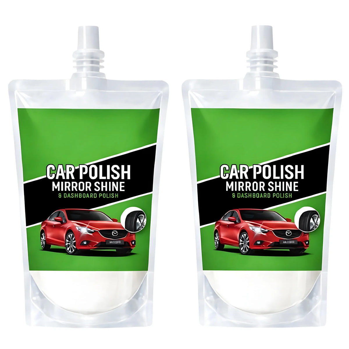 Pack of 2 Car and Bike Polish Mirror Shine Liquid Pouches 100 ML