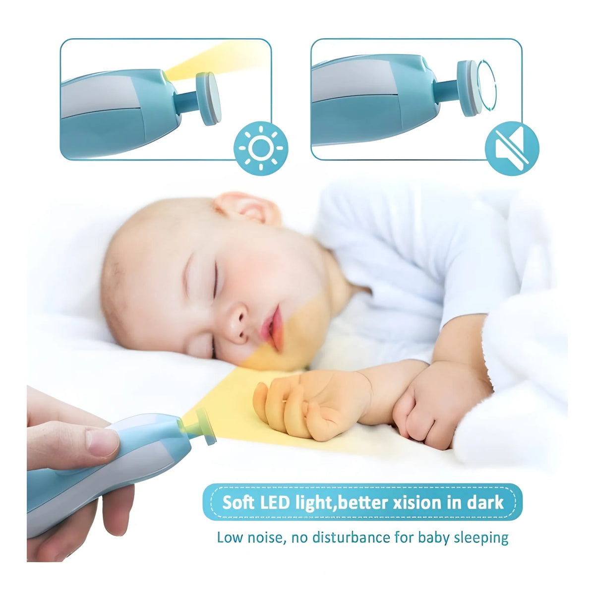 Plastic Baby Nail Trimmer (White-Blue)