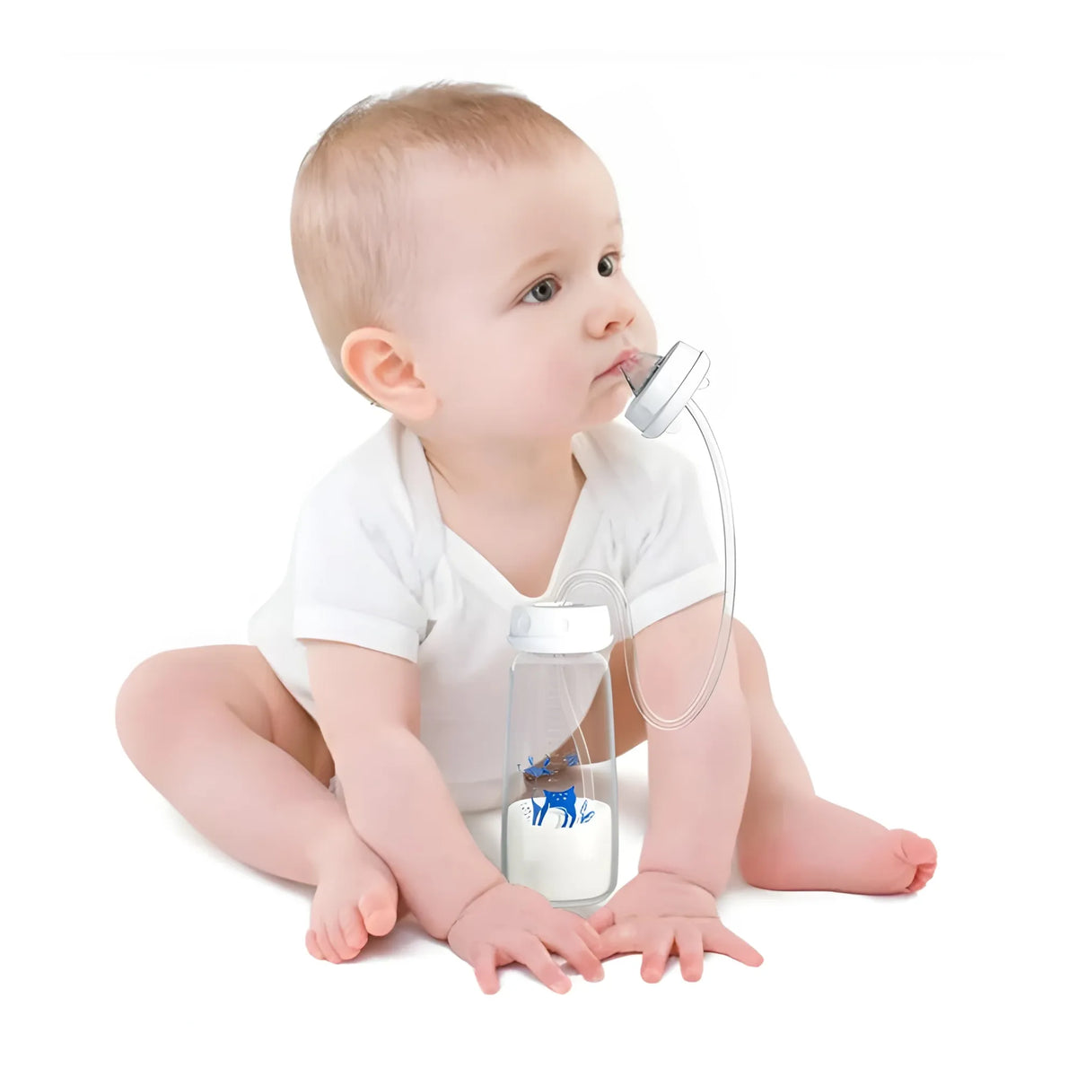 Plastic Hands Free Feeding Bottle (Clear)