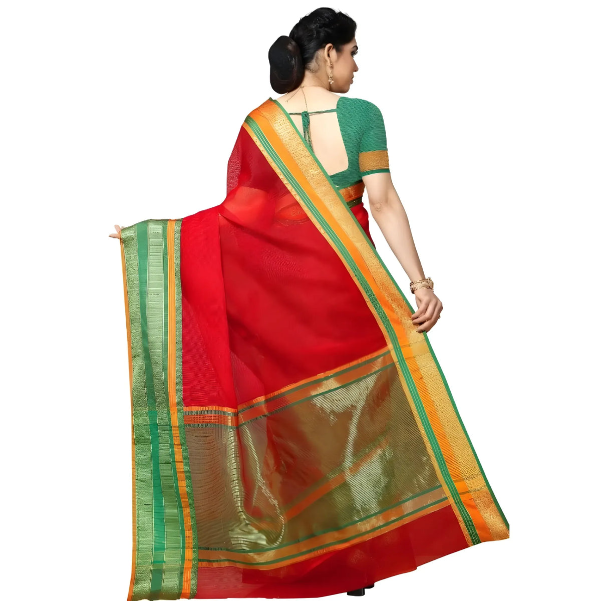 Rivana Kota Doria Cotton Border Saree With Blouse