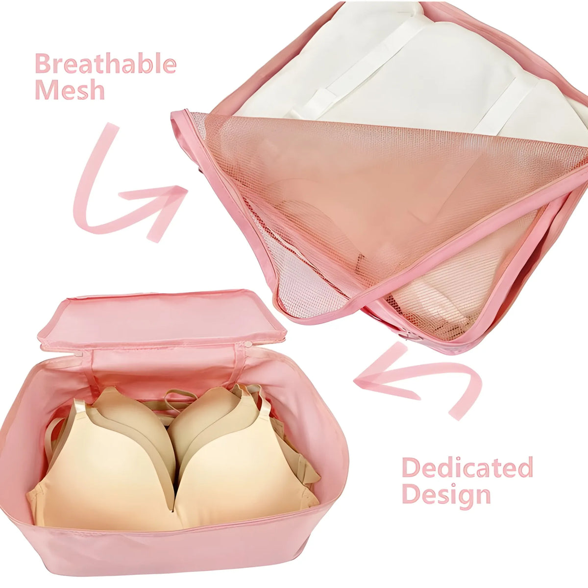 Nylon 7 Pcs Travel Waterproof Storage Bag (Pink)