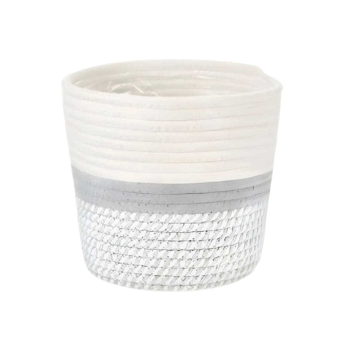 Cotton Flower Pot With Out Lid (Gray-White)