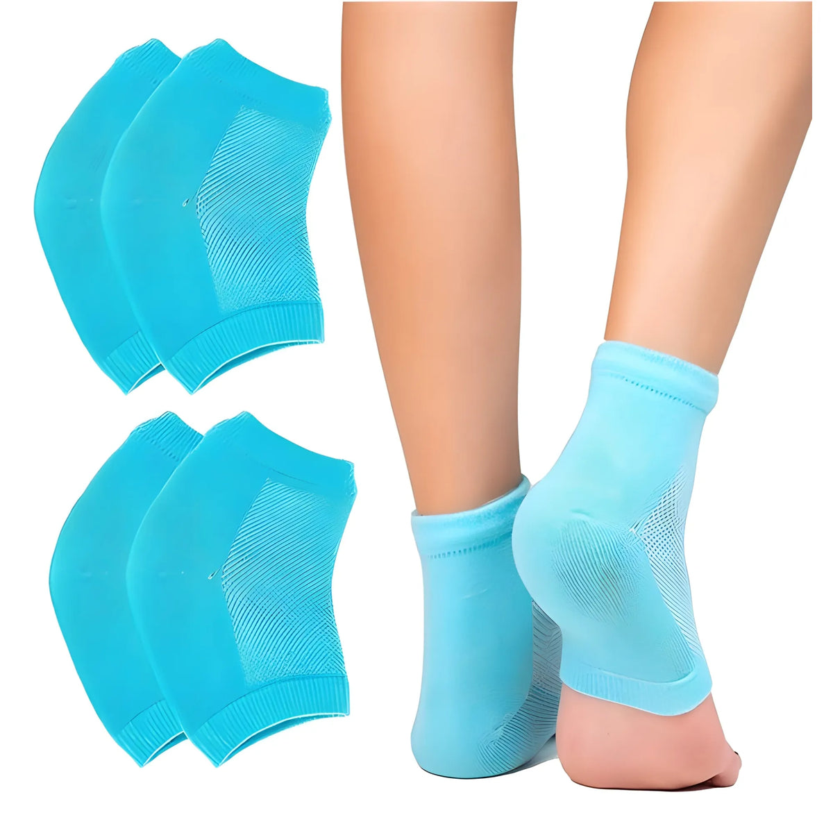Half Gel Cotton Heel Socks (Blue)