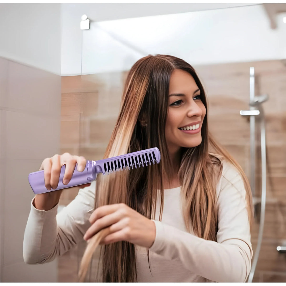 Rechargeable Mini Hair Straightener (Multicolor)