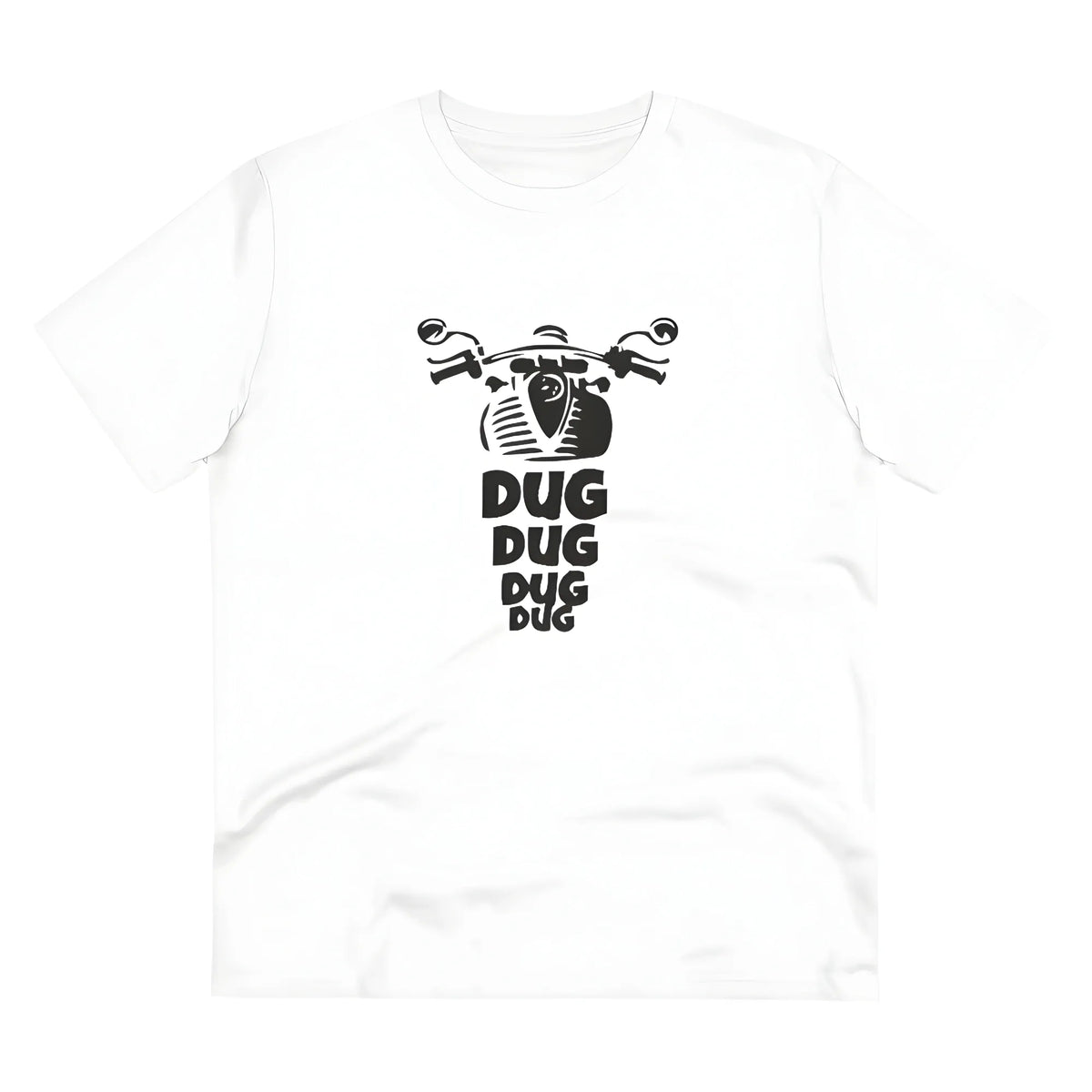 Men's PC Cotton Bike Ride Design Printed T Shirt (Color: White, Thread Count: 180GSM)