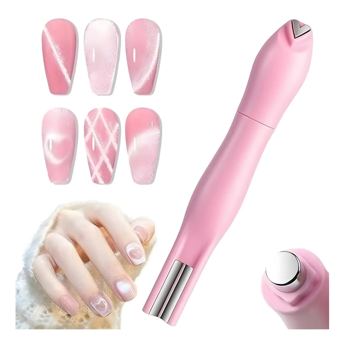 Plastic Solid Magnetic Nail Art Pen Set (Multicolor)